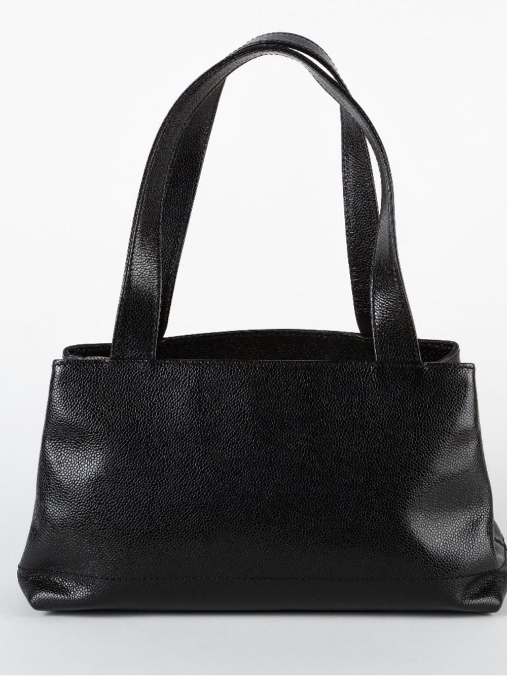 Vintage CHANEL stitched shopper tote Black caviar Leather - Picture 4 of 7